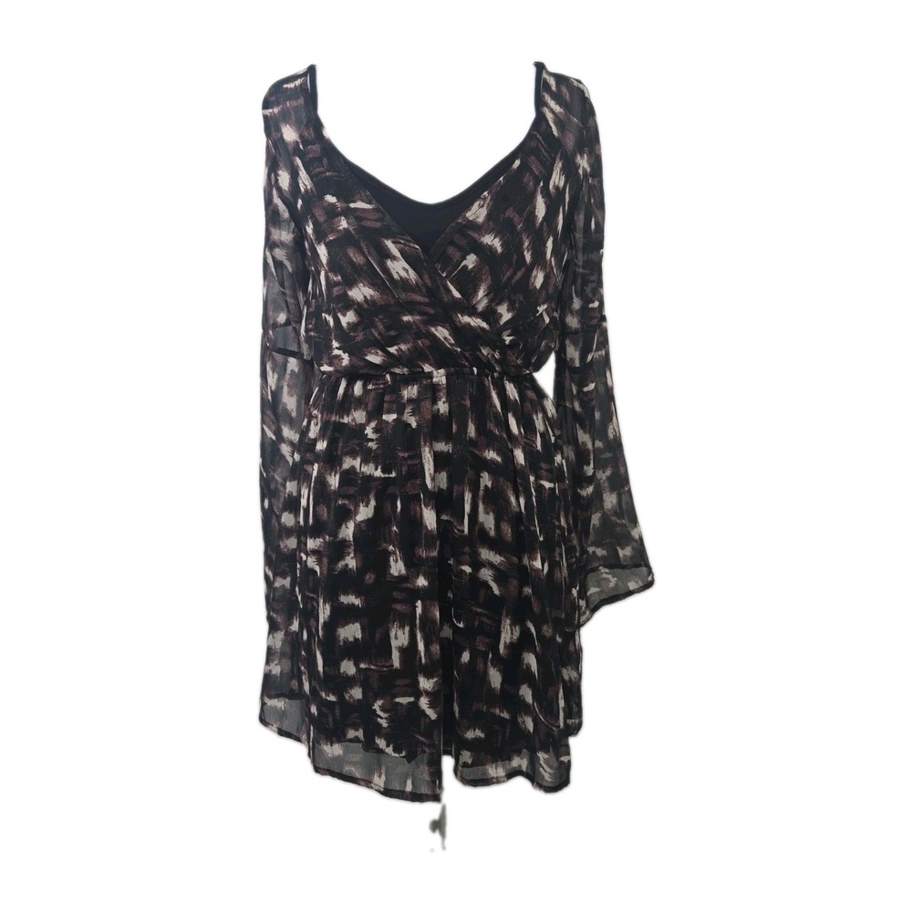 Abercrombie & Fitch Size Small Chiffon Bell Sleeve Mini Dress Attached Lining